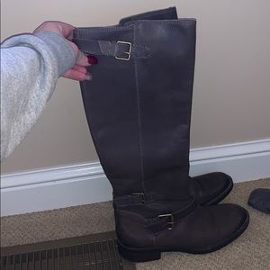 brownish grey riding boots. worn once